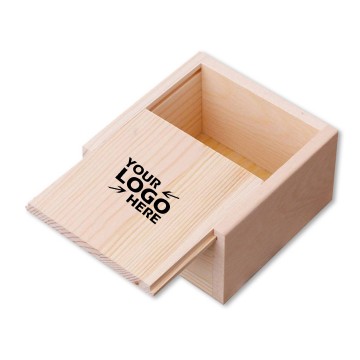 Wooden Storage Box with Slide Top